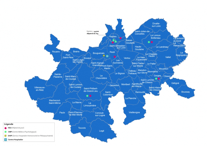 Carte de sectorisation PédoPsychiatrie